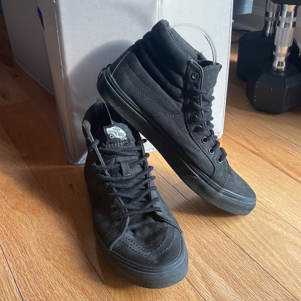 Vans all black high tops